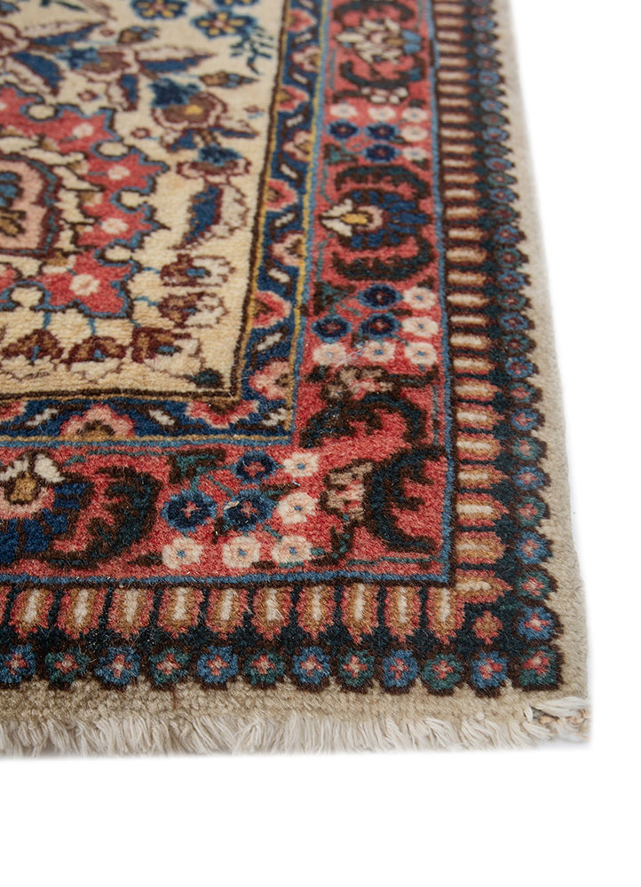 aalam blue wool hand knotted Rug - Corner