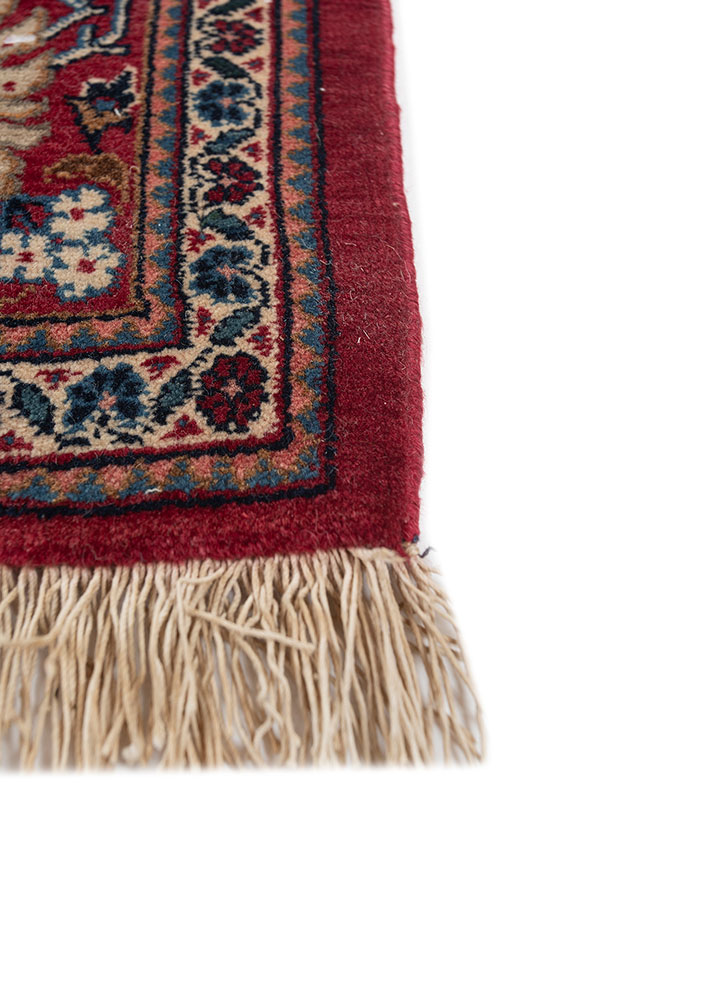 aalam blue wool hand knotted Rug - Corner