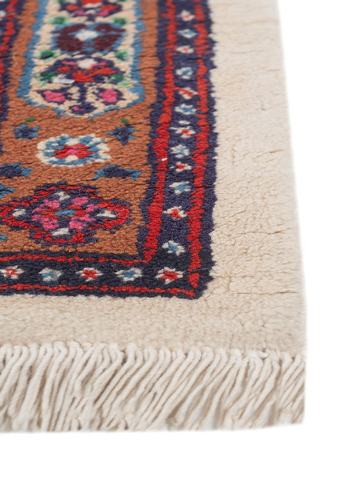 aalam blue wool hand knotted Rug - Corner