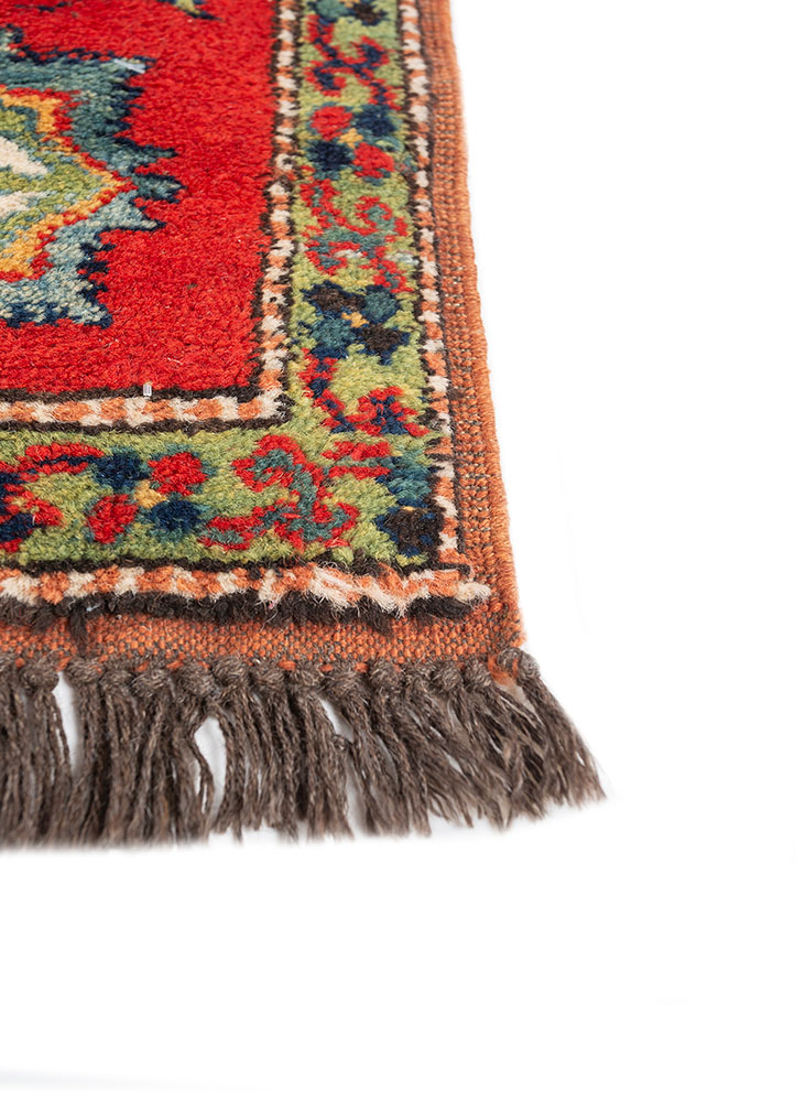 aalam blue wool hand knotted Rug - Corner