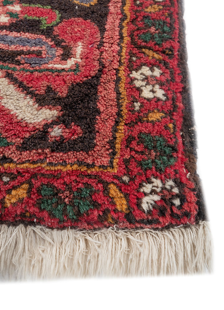 aalam pink and purple wool hand knotted Rug - Corner