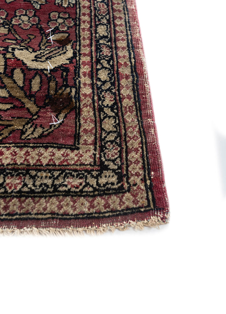 aalam green wool hand knotted Rug - Corner