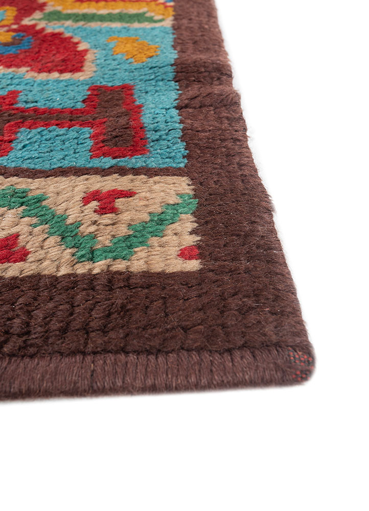 kiaan red and orange wool  Rug - Corner