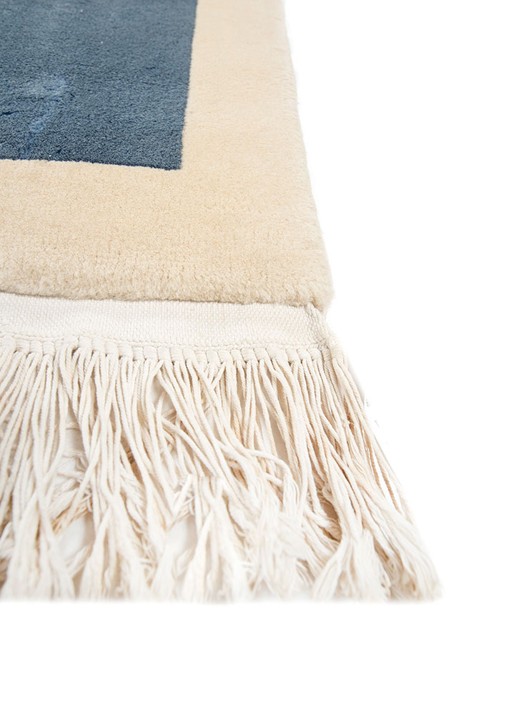 pechino ivory wool hand knotted Rug - Corner