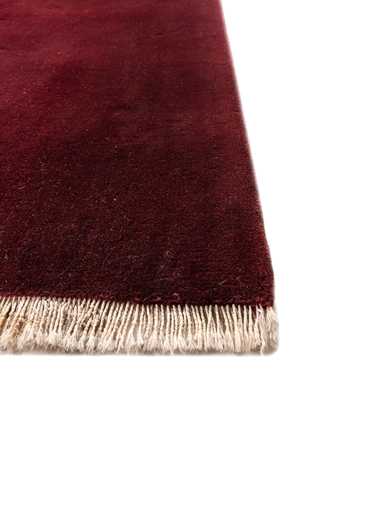 pechino red and orange wool hand knotted Rug - Corner