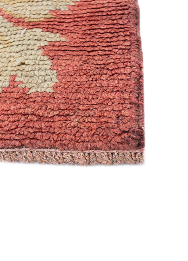 aalam green wool hand knotted Rug - Corner