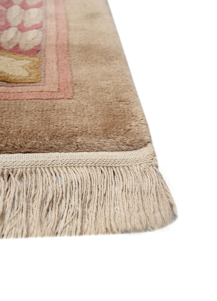 pechino ivory wool hand knotted Rug - Corner