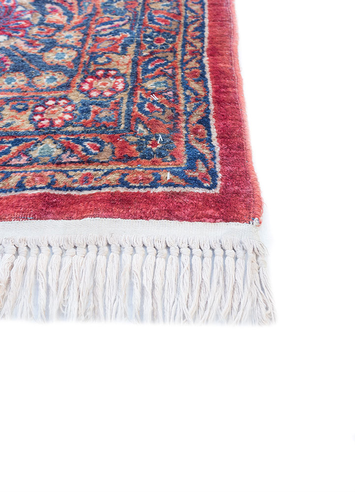 aalam blue wool hand knotted Rug - Corner
