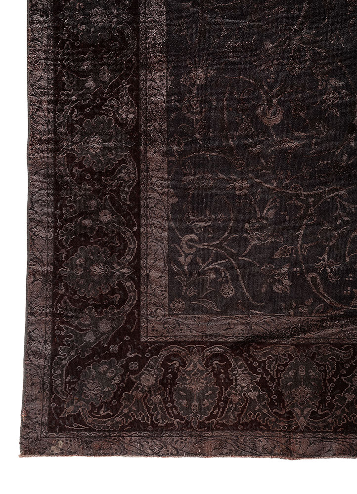 aurora red and orange wool and silk hand knotted Rug - Corner