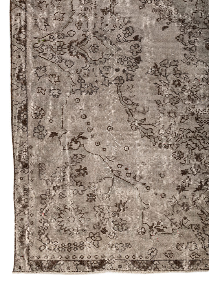 vintage blue wool hand knotted Rug - Corner