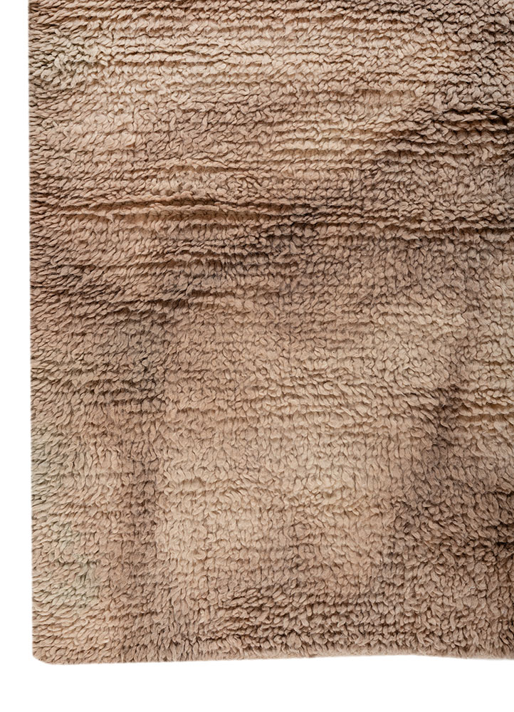 zuri beige and brown wool hand knotted Rug - Corner