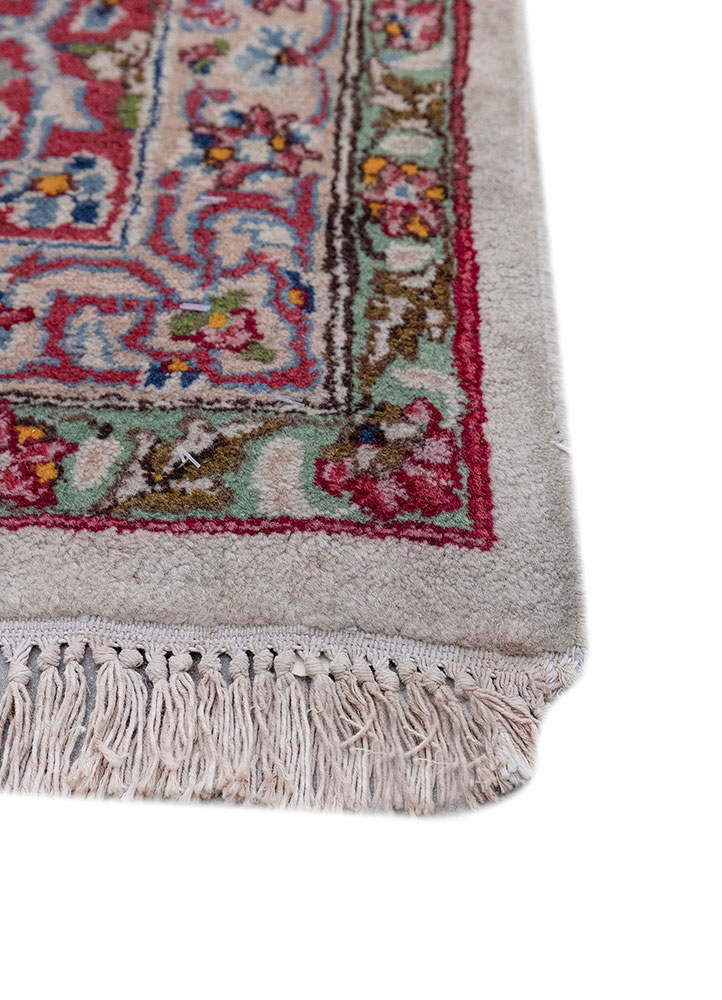 aalam pink and purple wool hand knotted Rug - Corner