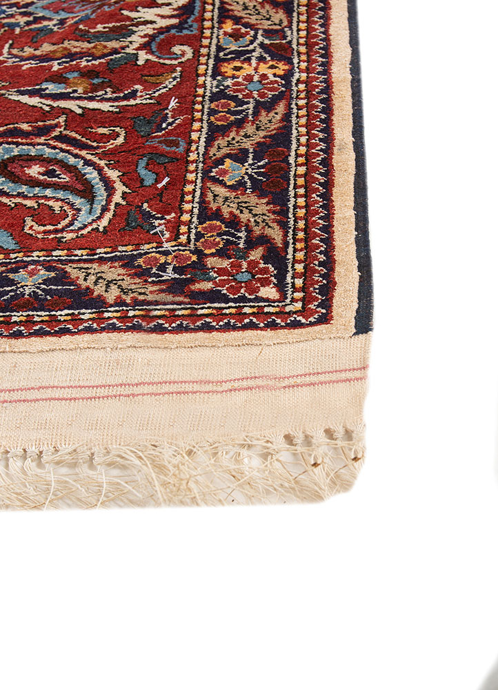 aalam blue wool hand knotted Rug - Corner