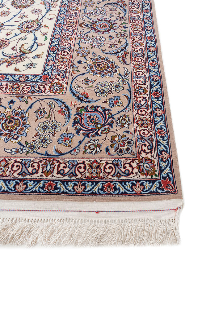 aalam red and orange wool hand knotted Rug - Corner
