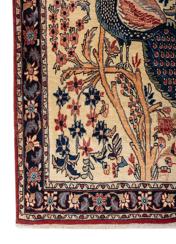 aalam gold wool hand knotted Rug - Corner
