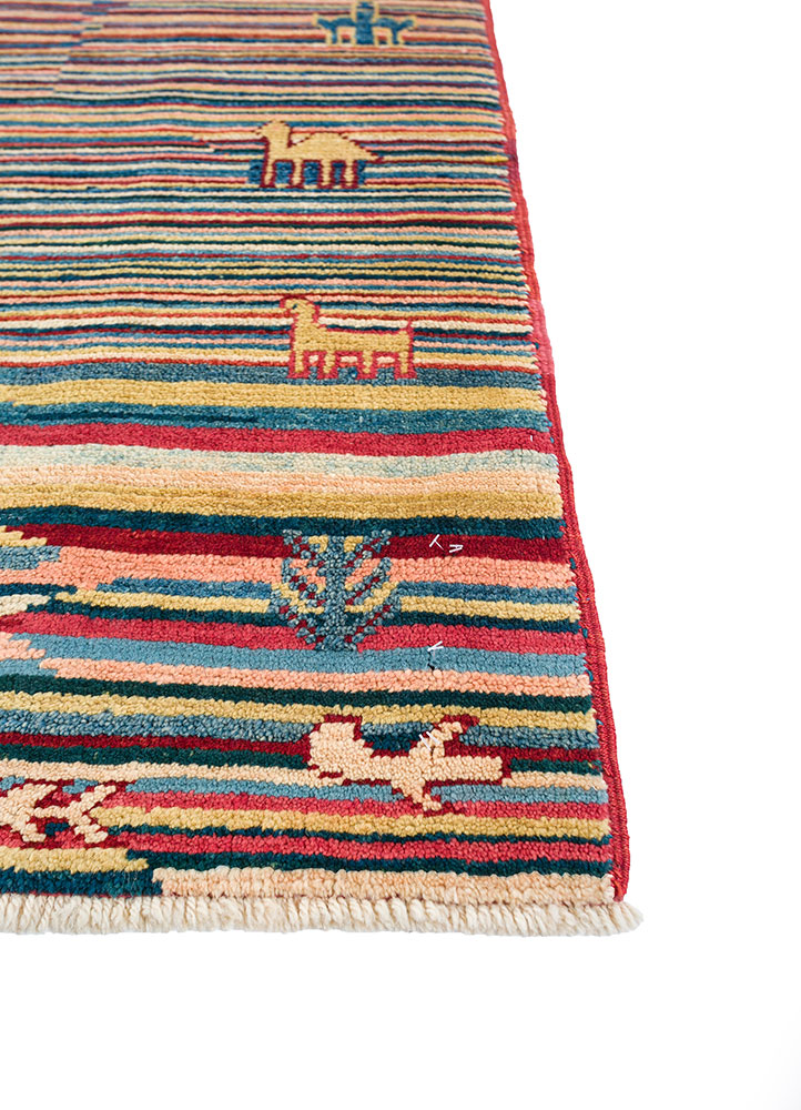 nuray multi wool hand knotted Rug - Corner