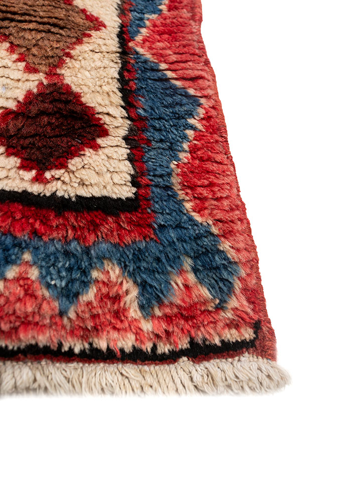 nuray blue wool hand knotted Rug - Corner