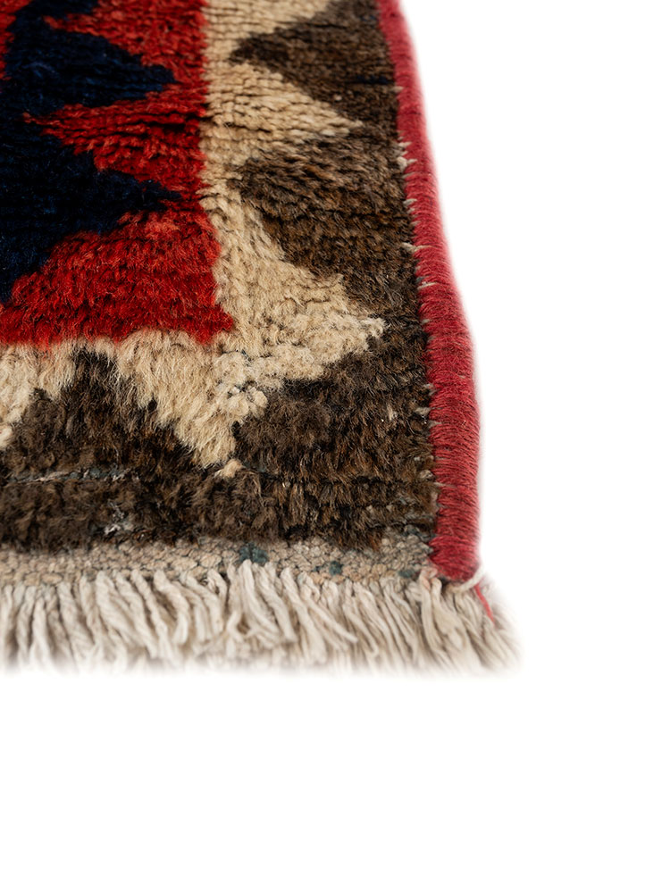 nuray red and orange wool hand knotted Rug - Corner