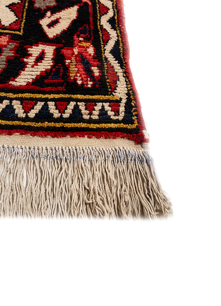 nuray red and orange wool hand knotted Rug - Corner