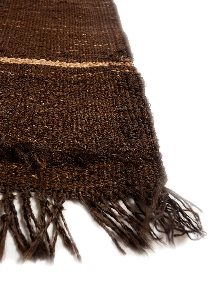 nayaab beige and brown jute and hemp flat weaves Rug - Corner