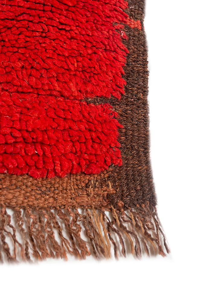 nayaab red and orange wool flat weaves Rug - Corner