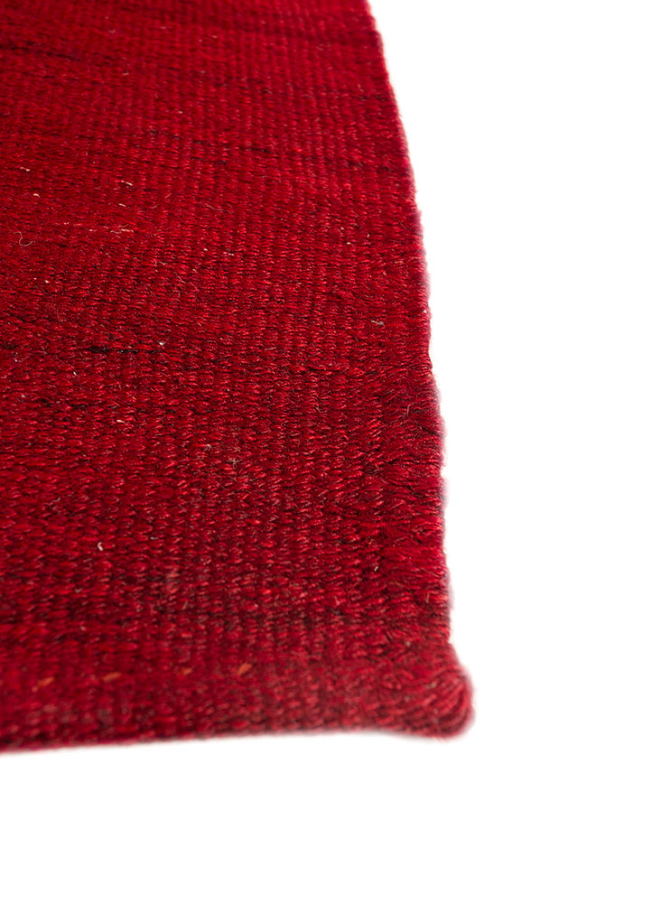 nayaab red and orange wool flat weaves Rug - Corner
