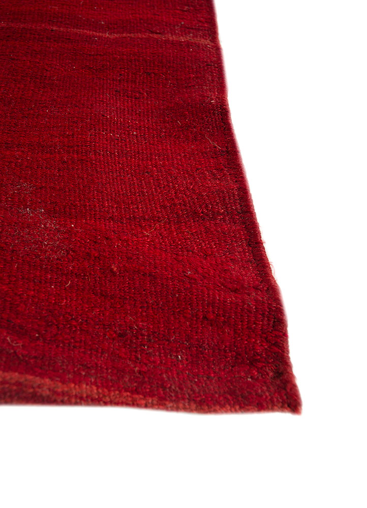 nayaab red and orange wool flat weaves Rug - Corner