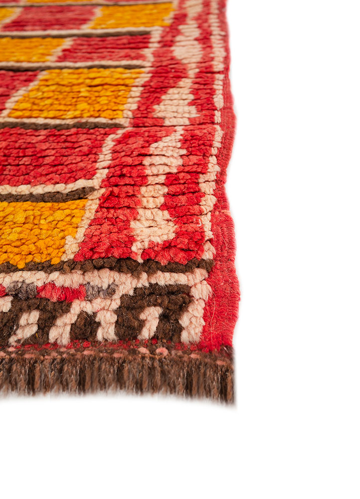 nayaab red and orange wool flat weaves Rug - Corner