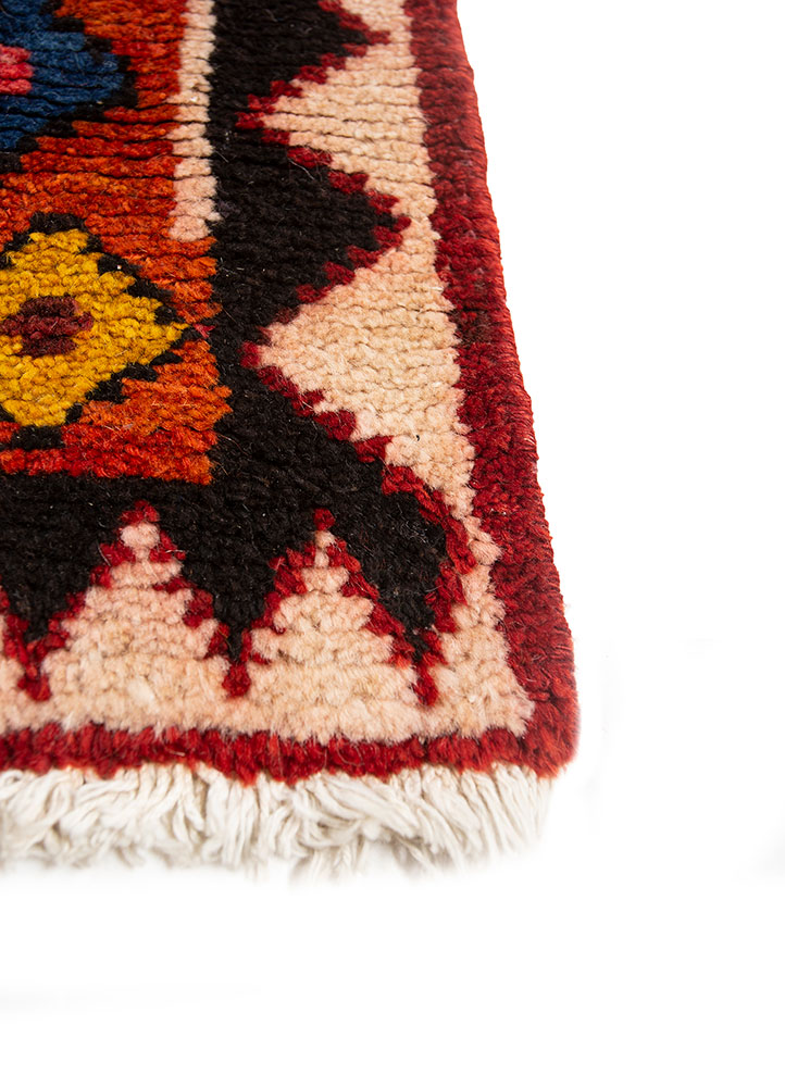 nuray red and orange wool hand knotted Rug - Corner