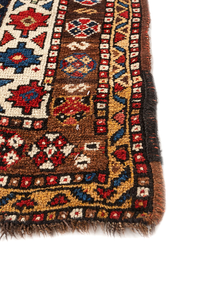 kiaan red and orange wool hand knotted Rug - Corner