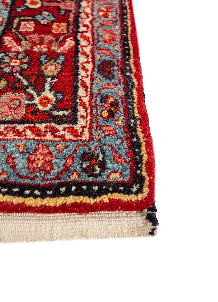 aalam ivory wool hand knotted Rug - Corner