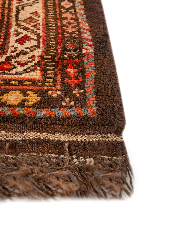 aalam blue wool hand knotted Rug - Corner