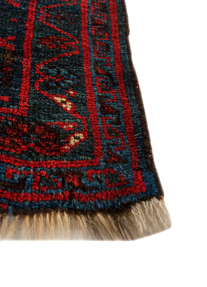 kiaan blue wool hand knotted Rug - Corner
