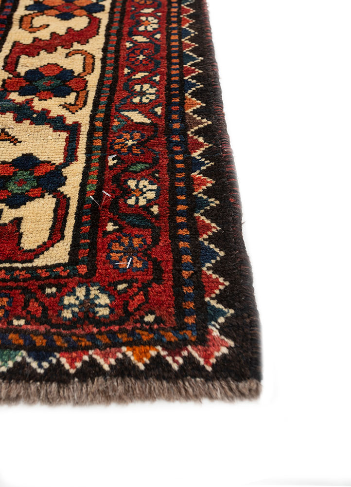 kiaan red and orange wool hand knotted Rug - Corner