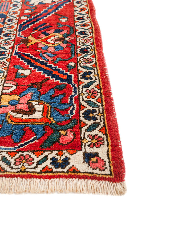 aalam blue wool hand knotted Rug - Corner