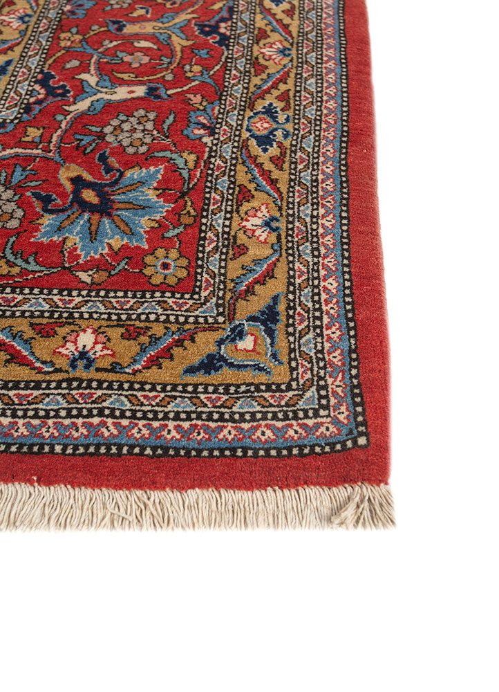 aalam ivory wool hand knotted Rug - Corner