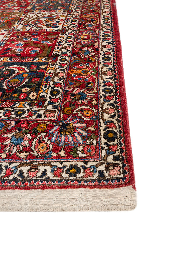 aalam ivory wool hand knotted Rug - Corner