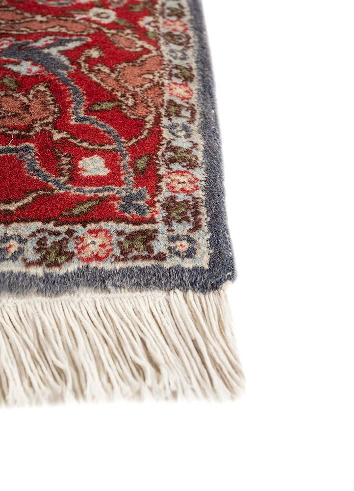 aalam grey and black wool hand knotted Rug - Corner