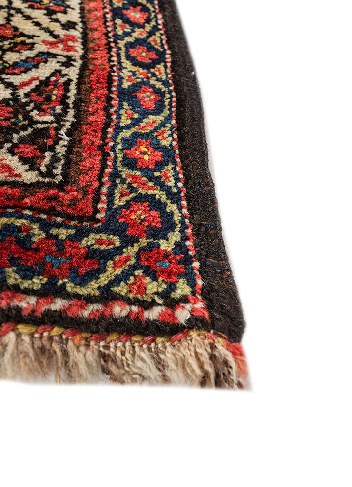 aalam pink and purple wool hand knotted Rug - Corner