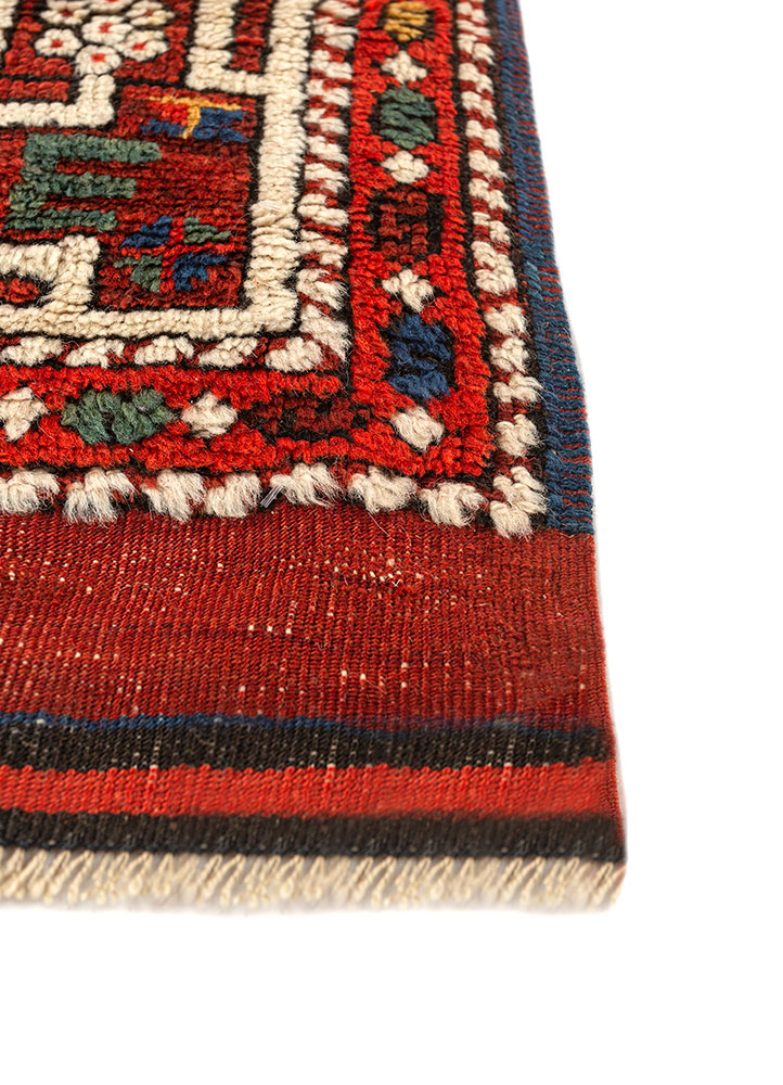 aalam ivory wool hand knotted Rug - Corner