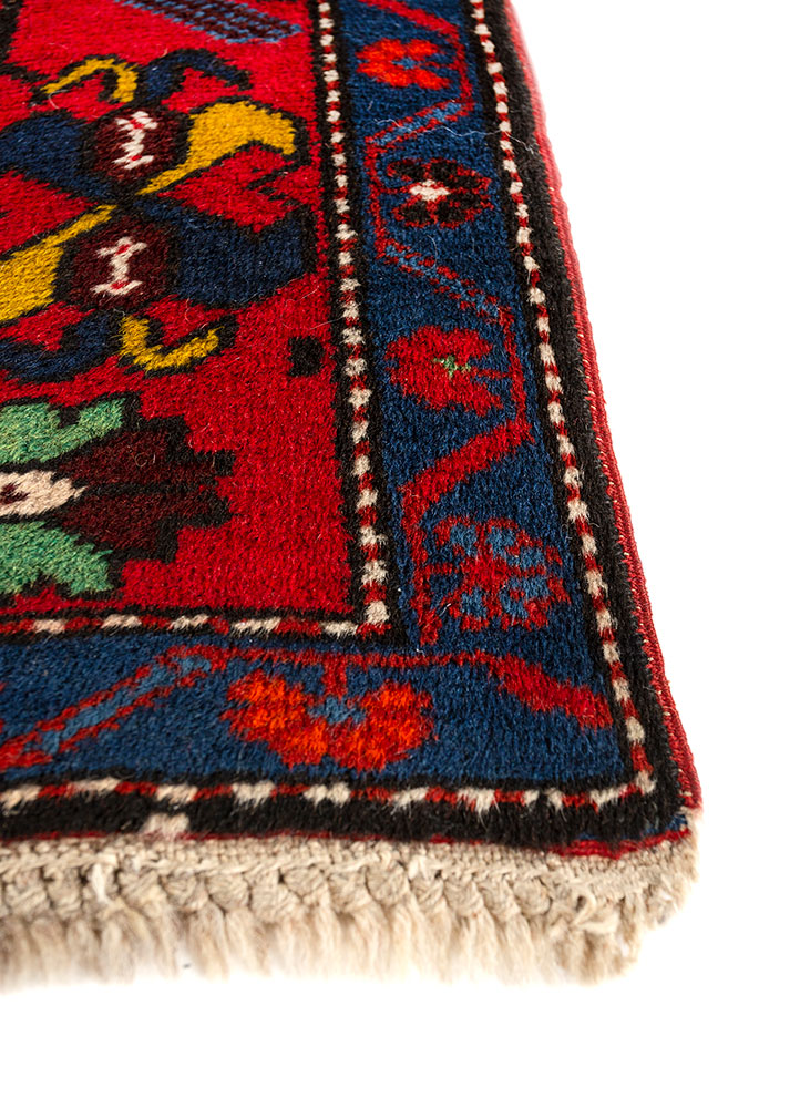 aalam red and orange wool flat weaves Rug - Corner
