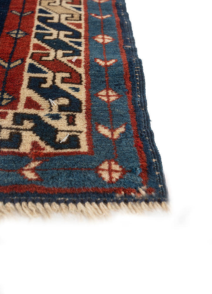 kiaan blue wool hand knotted Rug - Corner