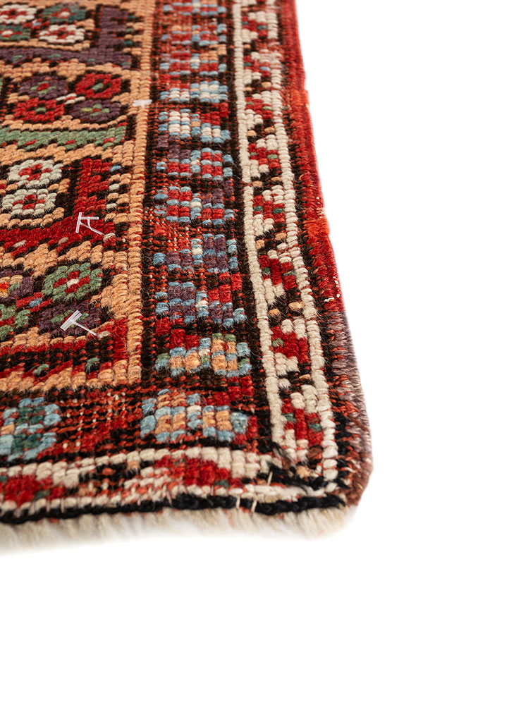 nayaab red and orange wool flat weaves Rug - Corner