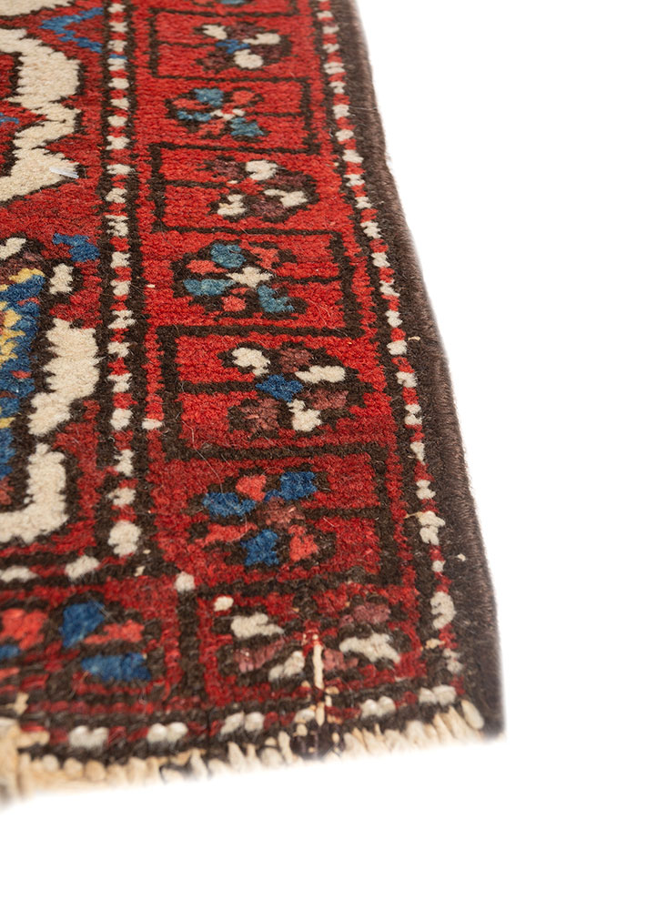 kiaan red and orange wool hand knotted Rug - Corner
