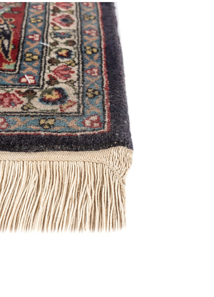aalam blue wool hand knotted Rug - Corner