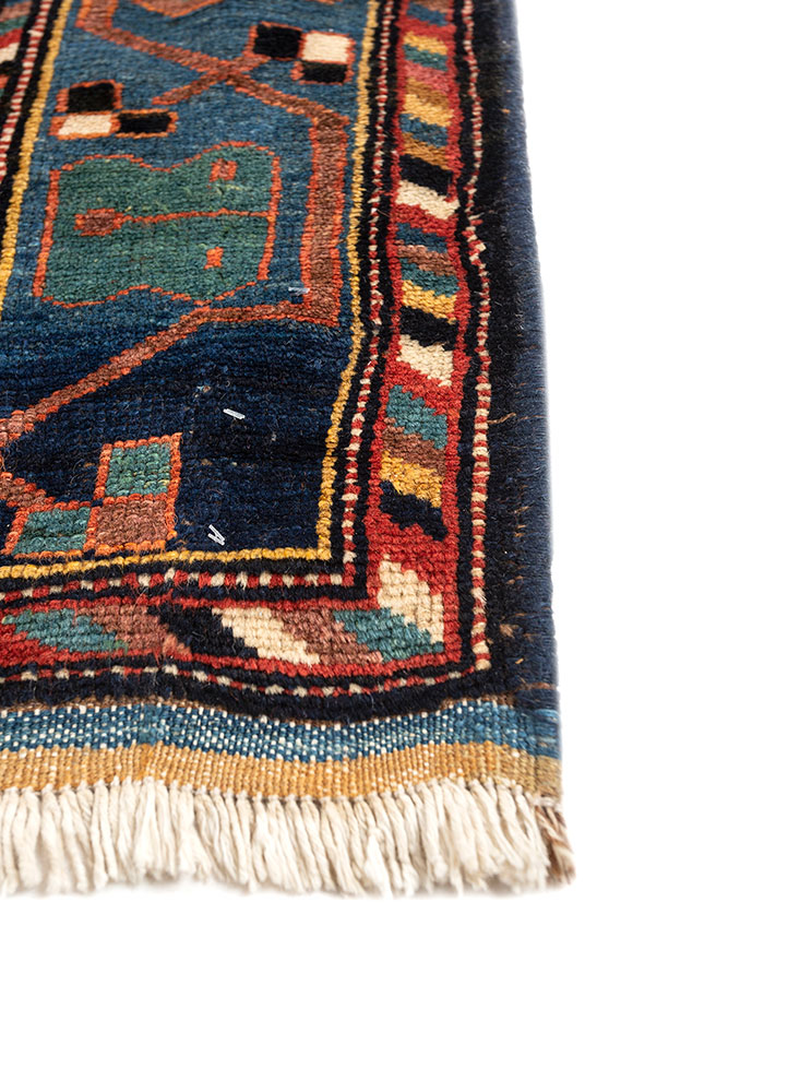 kiaan red and orange wool hand knotted Rug - Corner
