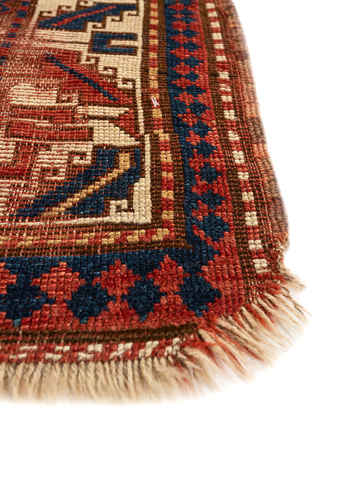 kiaan blue wool hand knotted Rug - Corner