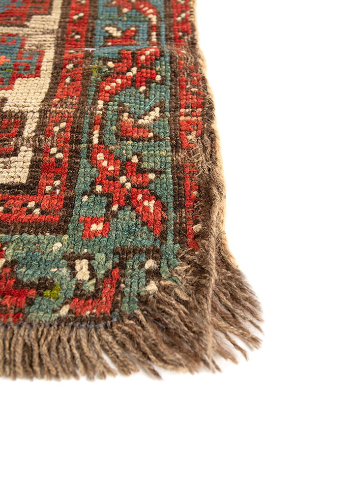 kiaan red and orange wool hand knotted Rug - Corner