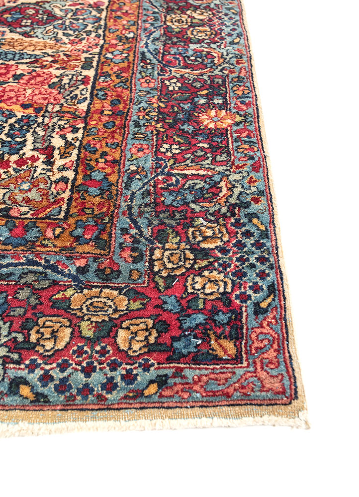 aalam ivory wool hand knotted Rug - Corner