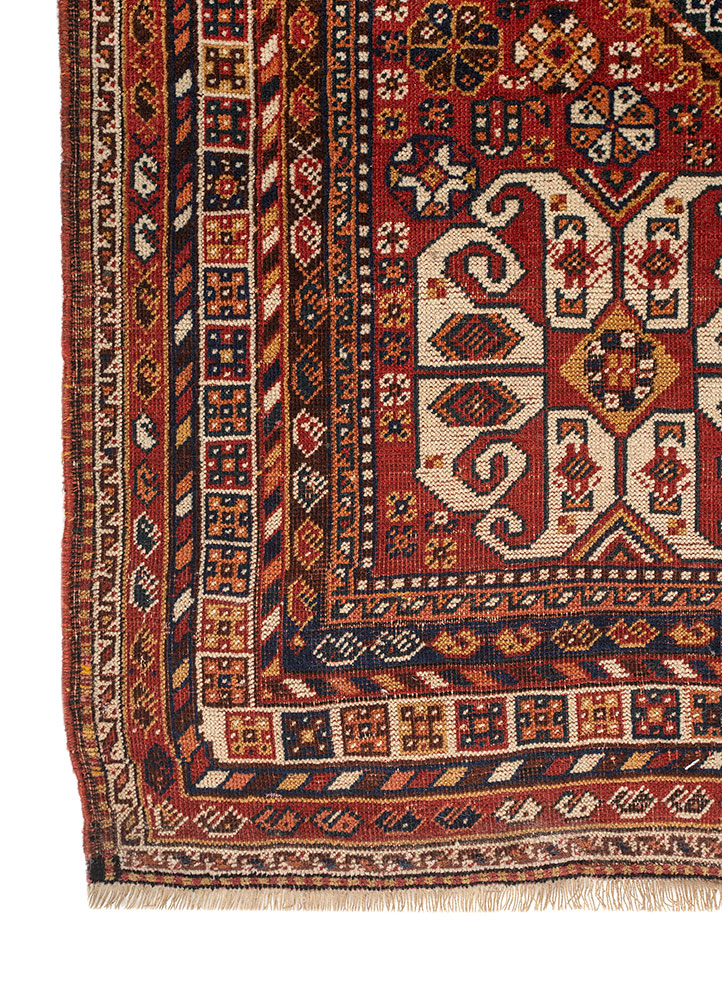 aalam blue wool hand knotted Rug - Corner